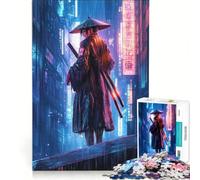 Adults Puzzles 1000 Piece Jigsaws Cyberpunk Samurai, Educational Games, Challenging To Complete, Unique Birthday And Gifts 38x52cm