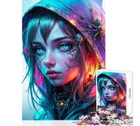 Adults Puzzles 1000 Piece Jigsaws Cyberpunk Spider Queen Practical Game Staycation Kill Time Anti-Stress Toys Artists' Collection, Fine Arts (38X52cm)