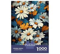 Adults Puzzles 1000 Piece Jigsaws Daisy Flower Pattern Art Print Adult Jigsaw Puzzle Brain Teaser Game Stress Reliever for Is Ideal As A Gift 52x38cm/1000pcs