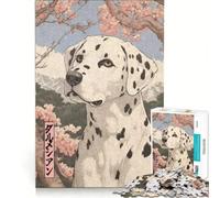 Adults Puzzles 1000 Piece Jigsaws Dalmatian Woodblock Print, Educational Games, Challenging To Complete, Unique Birthday And Gifts 38x52cm