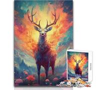 Adults Puzzles 1000 Piece Jigsaws Deer In Forest Mysterious Peaceful Relaxing Leisure Pursuit Ideal Accurate Cut Play Craft Toy Size 50x75cm