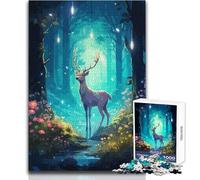 Adults Puzzles 1000 Piece Jigsaws Deer in Forest Pixel Art Toys Educational Games Difficult Hard Gift Birthday Size 38x26cm