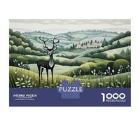 Adults Puzzles 1000 Piece Jigsaws Deer in The Countryside Adult Jigsaw Brain Teaser Game But Fun And Humorous for Is Ideal As A Gift 38x26cm/1000pcs