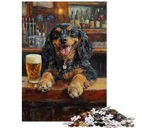 Adults Puzzles 1000 Piece Jigsaws Dog at The Bar Impossible Game Presents for Women Home Decoration Toys Birthday And Unique Gifts Size 75x50cm