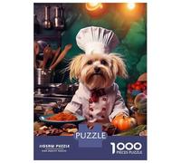 Adults Puzzles 1000 Piece Jigsaws Dog Chef Funny Jigsaws for Adults Toy Wall Decor Difficult Challenge Difficult And Challenge 52x38cm/1000pcs