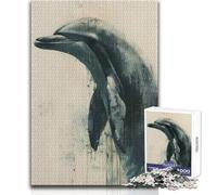 Adults Puzzles 1000 Piece Jigsaws Dolphin Harmony Peaceful Relaxing Leisure Pursuit Ideal Accurate Cut Play Craft Toy Size 50x75cm