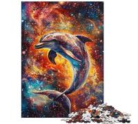 Adults Puzzles 1000 Piece Jigsaws Dolphin in The Cosmos Impossible Game Presents for Women Home Decoration Toys Birthday And Unique Gifts Size 38x26cm