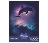 Adults Puzzles 1000 Piece Jigsaws Dolphin Silhouette Galaxy Puzzle for Adults Relaxing Games Enhance Memory Unique Gifts for Birthday And Christmas 38x26cm/1000pcs