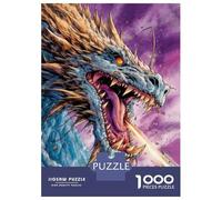 Adults Puzzles 1000 Piece Jigsaws Dragon Breath Fire Art Print Adult Jigsaw Puzzle Brain Teaser Game Stress Reliever for Is Ideal As A Gift 38x26cm/1000pcs