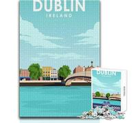 Adults Puzzles 1000 Piece Jigsaws Dublin Ireland Travel Art Toy Intellectual Game A Work of Art Educational Toy Size 38x26cm