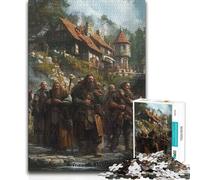 Adults Puzzles 1000 Piece Jigsaws Dwarven Warriors in A Fantasy Landscape Unique Challenge Game Tough Challenge Birthday Gift (50x75cm)