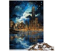 Adults Puzzles 1000 Piece Jigsaws Dynamic City View Puzzle Artwork 26x38cm Stress Reliever Staycation Kill time for 14 year olds