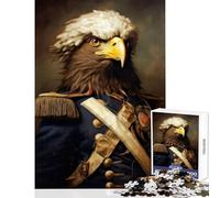Adults Puzzles 1000 Piece Jigsaws Eagle Officer DIY Toys Art Work Gift for Educational Game Improving Love between Couples Size 50x75cm