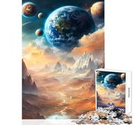 Adults Puzzles 1000 Piece Jigsaws Earth in The Clouds Jigsaws for Adults Puzzle Pattern Assembly Challenging To Complete Beautiful Design Game (38x26cm)