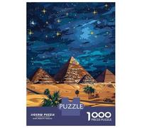 Adults Puzzles 1000 Piece Jigsaws Egyptian Pyramids at Night Puzzle for Adults Relaxing Games Enhance Memory Unique Gifts for Birthday And Christmas 38x26cm/1000pcs