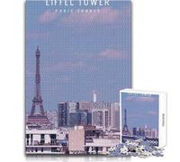 Adults Puzzles 1000 Piece Jigsaws Eiffel Tower Toy Intellectual Game A Work of Art Educational Toy Size 38x52cm