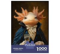 Adults Puzzles 1000 Piece Jigsaws Elegant Axolotl Gentleman Portrait Puzzle for Adults Toy Wall Decor Presents for Women Unique Gifts for Birthday And Christmas 38x26cm/1000pcs