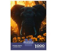 Adults Puzzles 1000 Piece Jigsaws Elephant in Golden Light Jigsaws for Adults Toy Wall Decor Difficult Challenge Difficult And Challenge 38x26cm/1000pcs