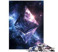 Adults Puzzles 1000 Piece Jigsaws Ethereum Symbol in Space for Birthday, Chrismas Enhance Memory Family Game Suitable for Ages 14 And Up (50x75cm)