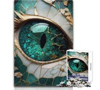 Adults Puzzles 1000 Piece Jigsaws Eye of The Jade Dragon Peaceful Relaxing Leisure Pursuit Ideal Accurate Cut Play Craft Toy Size 38x52cm