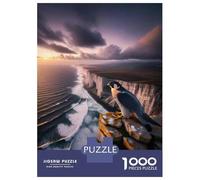Adults Puzzles 1000 Piece Jigsaws Falcon on Cliffside at Sunset Jigsaw for Adults Anti-Stress Toys Enhance Memory Difficult And Challenge 52x38cm/1000pcs