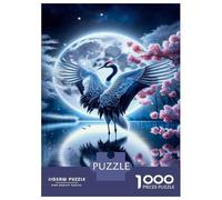 Adults Puzzles 1000 Piece Jigsaws Fantasy Crane with Full Moon Puzzle for Adults Relax Games Presents for Women for Is Ideal As A Gift 70x50cm/1000pcs