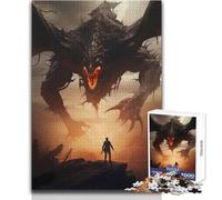 Adults Puzzles 1000 Piece Jigsaws Fantasy Dragon Endboss Peaceful Relaxing Leisure Pursuit Ideal Accurate Cut Play Craft Toy Size 38x26cm