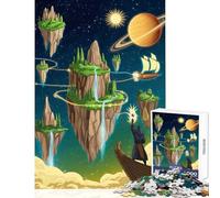 Adults Puzzles 1000 Piece Jigsaws Fantasy Floating Islands Adventure︰ Explore Mystical Lands in The Sky Home Decoration Toys Gift For Birthdays Family Games Improving Love between Couples