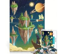 Adults Puzzles 1000 Piece Jigsaws Fantasy Floating Islands Adventure︰ Explore Mystical Lands in The Sky, Relaxing Games, Family Activities, Artists' Collection, Fine Arts 50x75cm