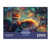 Adults Puzzles 1000 Piece Jigsaws Fantasy Fox Art Print-1 Jigsaws for Adults Toy Wall Decor Difficult Challenge Difficult And Challenge 52x38cm/1000pcs