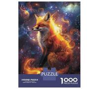 Adults Puzzles 1000 Piece Jigsaws Fantasy Fox Wall Art Print Puzzle for Adults Fun Games Staycation Kill Time Parent-child Interaction 70x50cm/1000pcs