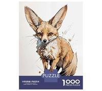 Adults Puzzles 1000 Piece Jigsaws Fennec Fox Illustration Jigsaw Puzzle Anti-Stress Toys A Work of Art Unique Gifts for Birthday And Christmas 38x26cm/1000pcs