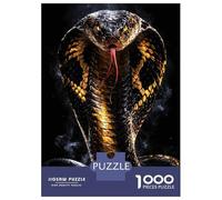 Adults Puzzles 1000 Piece Jigsaws Fierce Cobra Snake Portrait Puzzle for Adults Relax Games Presents for Women for Is Ideal As A Gift 70x50cm/1000pcs