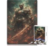 Adults Puzzles 1000 Piece Jigsaws Fiery Armored Warrior Peaceful Relaxing Leisure Pursuit Ideal Accurate Cut Play Craft Toy Size 50x75cm