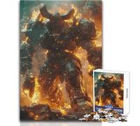 Adults Puzzles 1000 Piece Jigsaws Fiery Demonic Monster Tough Challenge Gifts Ideas for 14+ Puzzle Game Offered (size 38x52cm)