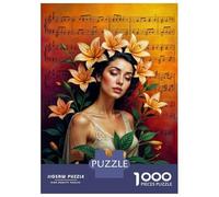 Adults Puzzles 1000 Piece Jigsaws Floral Music Art Print-1 Puzzle for Adults Relax Games Presents for Women for Is Ideal As A Gift 70x50cm/1000pcs
