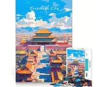 Adults Puzzles 1000 Piece Jigsaws Forbidden City A Glimpse Neat Fit Decor Logic Skill Play Casual Fun Time Birthday Game Gift (38x26cm)