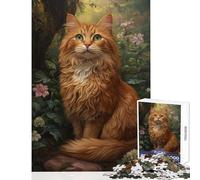 Adults Puzzles 1000 Piece Jigsaws Forest Cat's Serenity Practical Game Pattern Assembly Anti-Stress Toys Fun at Home Activities, (38x26cm)