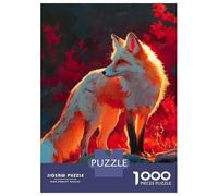 Adults Puzzles 1000 Piece Jigsaws Fox in Golden Hour Light Puzzle for Adults Relaxing Games Enhance Memory Unique Gifts for Birthday And Christmas 52x38cm/1000pcs