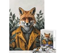 Adults Puzzles 1000 Piece Jigsaws Fox in Yellow Jacket Jigsaws for Adults Puzzle Hand Speed Race Every Piece Is Unique - Learning Educational Toys (38x26cm)