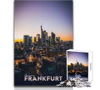 Adults Puzzles 1000 Piece Jigsaws Frankfurt Germany Toy Intellectual Game A Work of Art Educational Toy Size 50x75cm