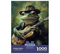 Adults Puzzles 1000 Piece Jigsaws Frog Musician in Hat-2 Jigsaw for Adults Brain Teaser Game But Fun And Humorous Difficult And Challenge 70x50cm/1000pcs
