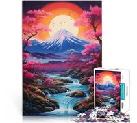 Adults Puzzles 1000 Piece Jigsaws Fuji mountain Dekomprimierendes intellektuelles Lernspielzeug Eltern-Kind-Interaktion52x38cm
