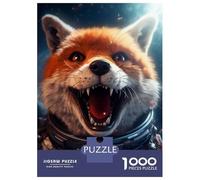 Adults Puzzles 1000 Piece Jigsaws Funny Space Fox Puzzle for Adults Toy Wall Decor Presents for Women Unique Gifts for Birthday And Christmas 38x26cm/1000pcs