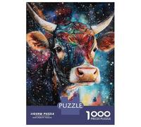 Adults Puzzles 1000 Piece Jigsaws Galactic Bull Art Puzzle for Adults Relaxing Games Enhance Memory Unique Gifts for Birthday And Christmas 70x50cm/1000pcs