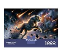 Adults Puzzles 1000 Piece Jigsaws Galactic Cheetah Chase Cosmic Adventure Jigsaws for Adults Toy Wall Decor Difficult Challenge Difficult And Challenge 38x26cm/1000pcs