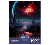 Adults Puzzles 1000 Piece Jigsaws Galactic Cityscape with Lava River Adult Jigsaw Puzzle Brain Teaser Game Stress Reliever for Is Ideal As A Gift 70x50cm/1000pcs