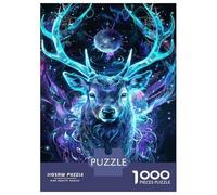 Adults Puzzles 1000 Piece Jigsaws Galactic Deer Art Print Puzzle for Adults Relax Games Presents for Women for Is Ideal As A Gift 52x38cm/1000pcs