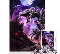 Adults Puzzles 1000 Piece Jigsaws Galaxy Dragons Fight Home Decoration Toys Funny Gift Educational Game Decompressing Intellectual Size 50x75cm