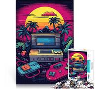 Adults Puzzles 1000 Piece Jigsaws Gaming Controller Neon Brain Teaser 26x38cm deal as gifts for the whole family for Age 14 Years Up